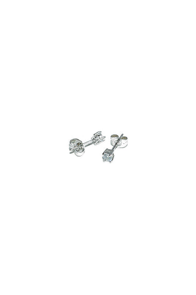 Aicon White Gold Round Earrings 3mm