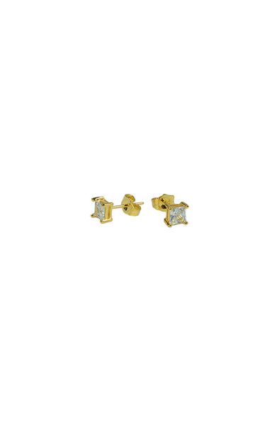 Aicon 18k Yellow Gold Square Earrings 4mm