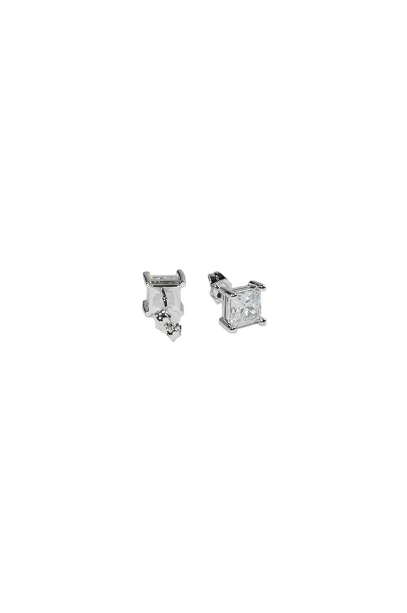 Aicon White Gold Square Earrings 6mm