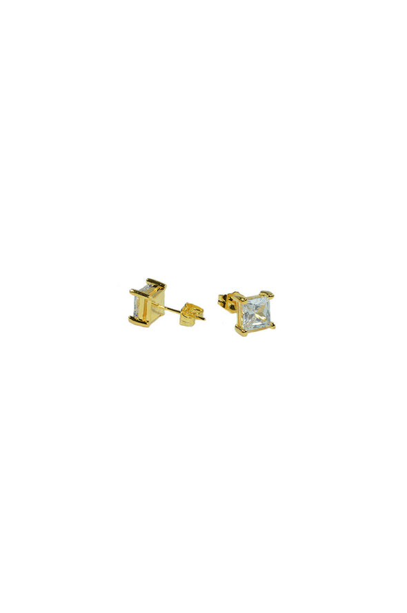 Aicon 18k Yellow Gold Square Earrings 6mm