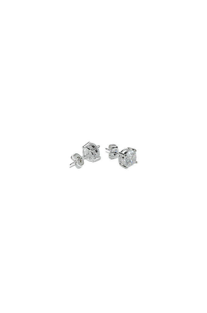 Aicon White Gold Round Earrings 7mm