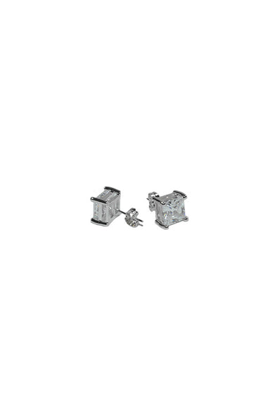 Aicon White Gold Square Earrings 8mm