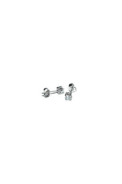 Aicon White Gold Round Earrings 4mm