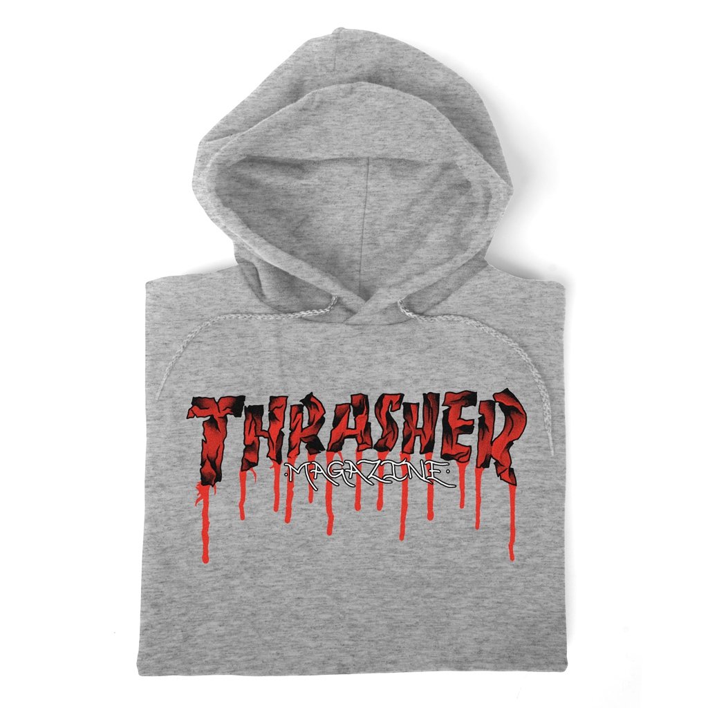 Thrasher Kids Outline Grey Crewneck Sweatshirt
