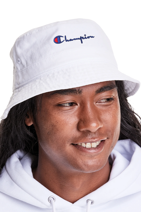 Champion Garment Washed Relaxed Bucket Hat, Embroidered Script Logo