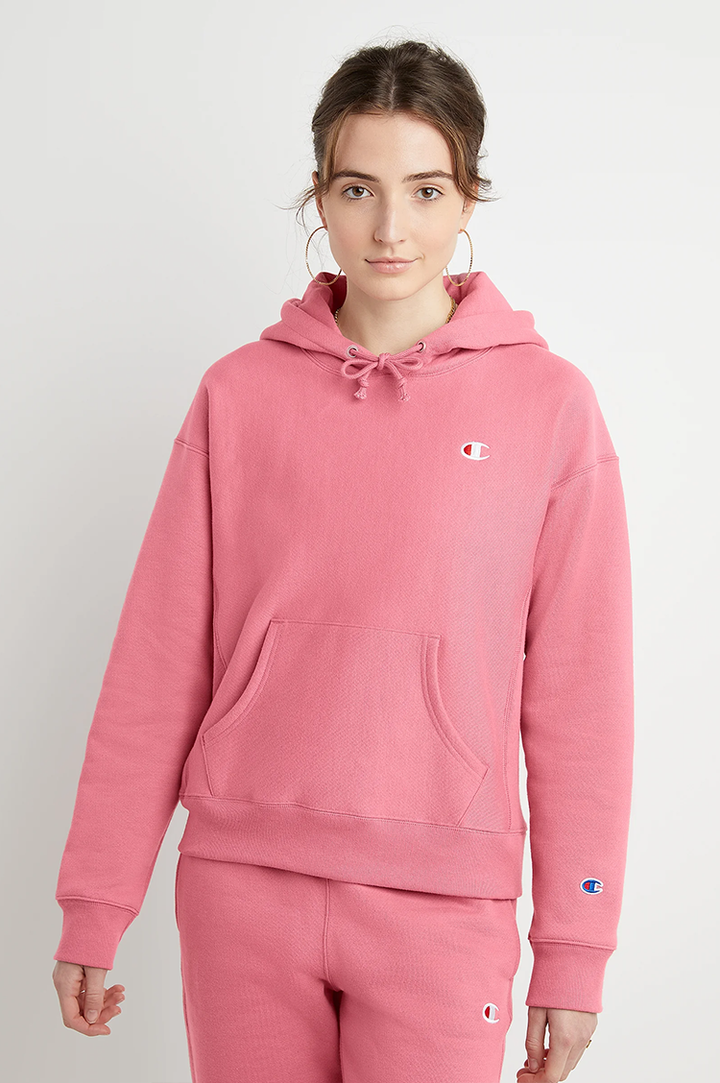 Champion Reverse Weave Women's Pullover Hoodie, C logo