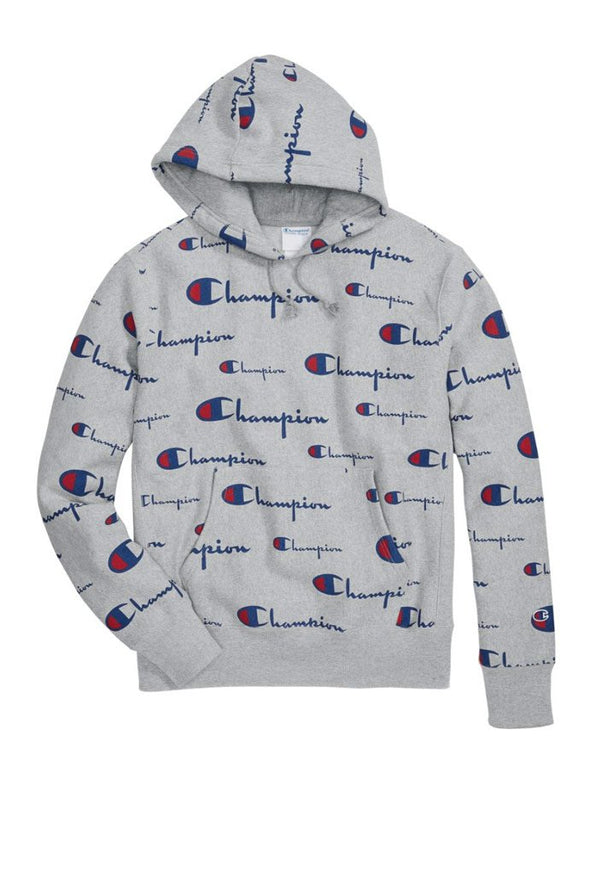 Champion Reverse Weave All Over Logo Pullover Hoodie - Mainland Skate & Surf