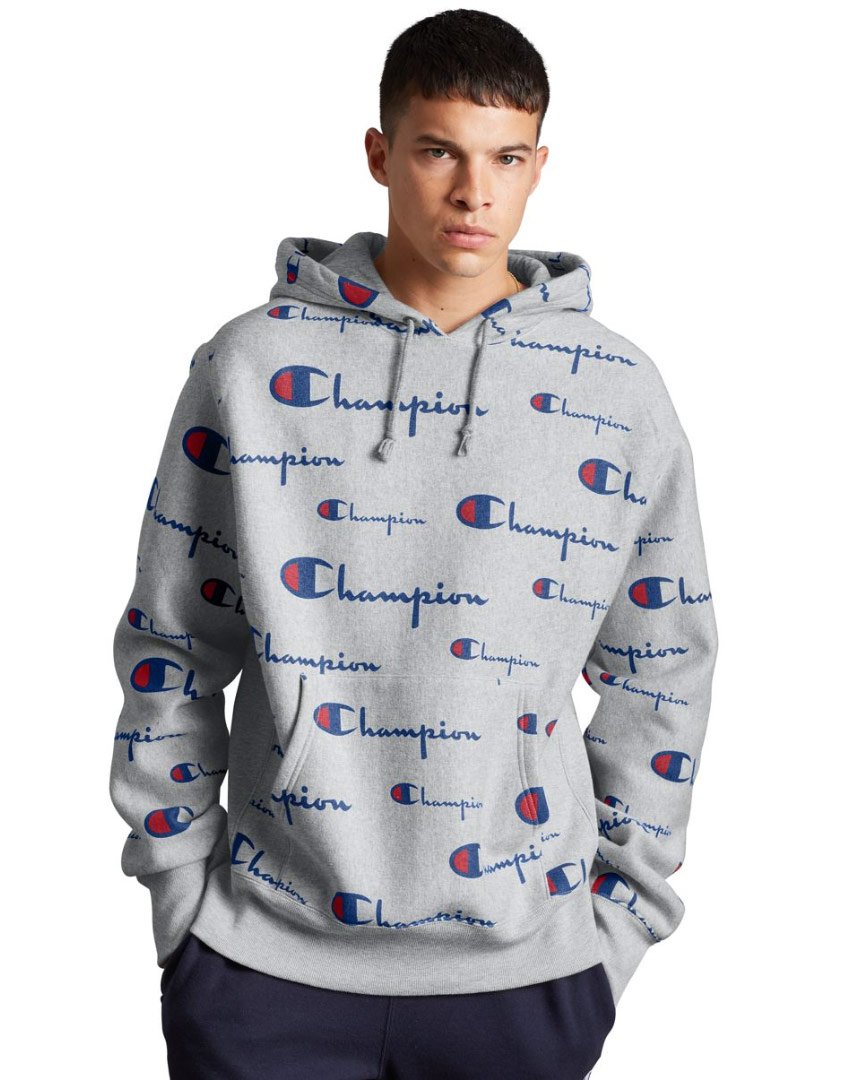 Champion Reverse Weave All Over Logo Pullover Hoodie– Mainland Skate & Surf