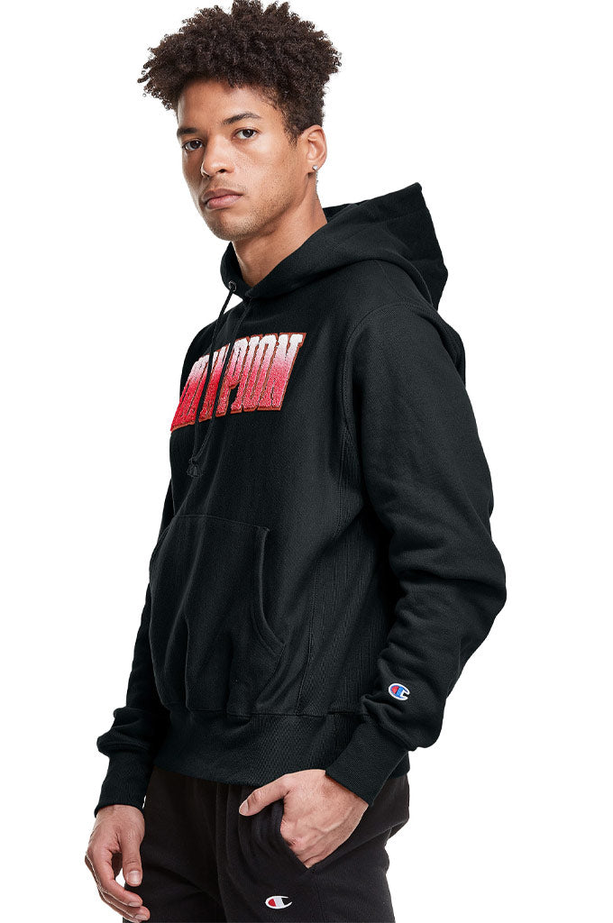 Champion Reverse Weave Hoodie, Ombre Block Applique Logo