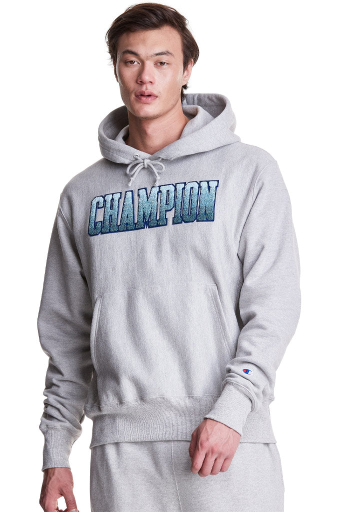 Champion Reverse Weave Hoodie, Ombre Block Applique Logo– Mainland