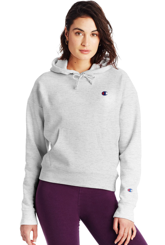 Champion Women s Reverse Weave Pullover Hoodie in Silver Grey