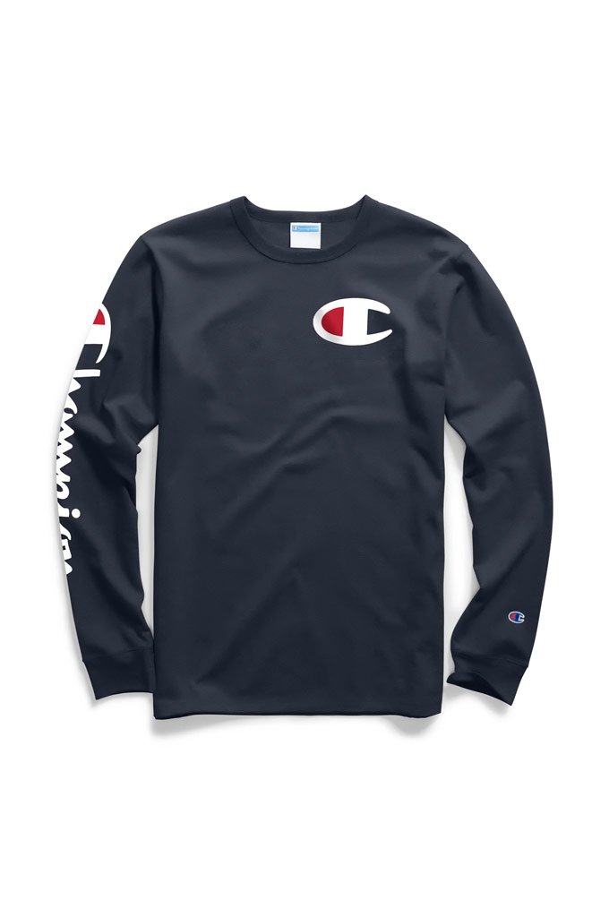 Champion t shirts long sleeve hot sale