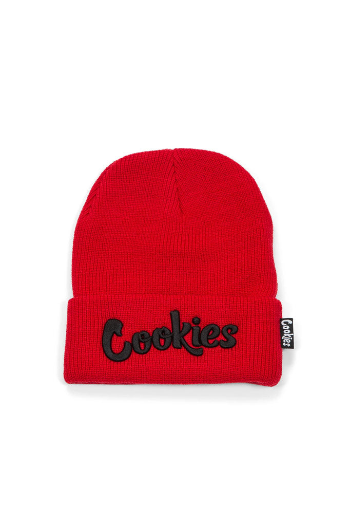 Cookies Original Mint Embroidered Knit Beanie Red/Black / One Size