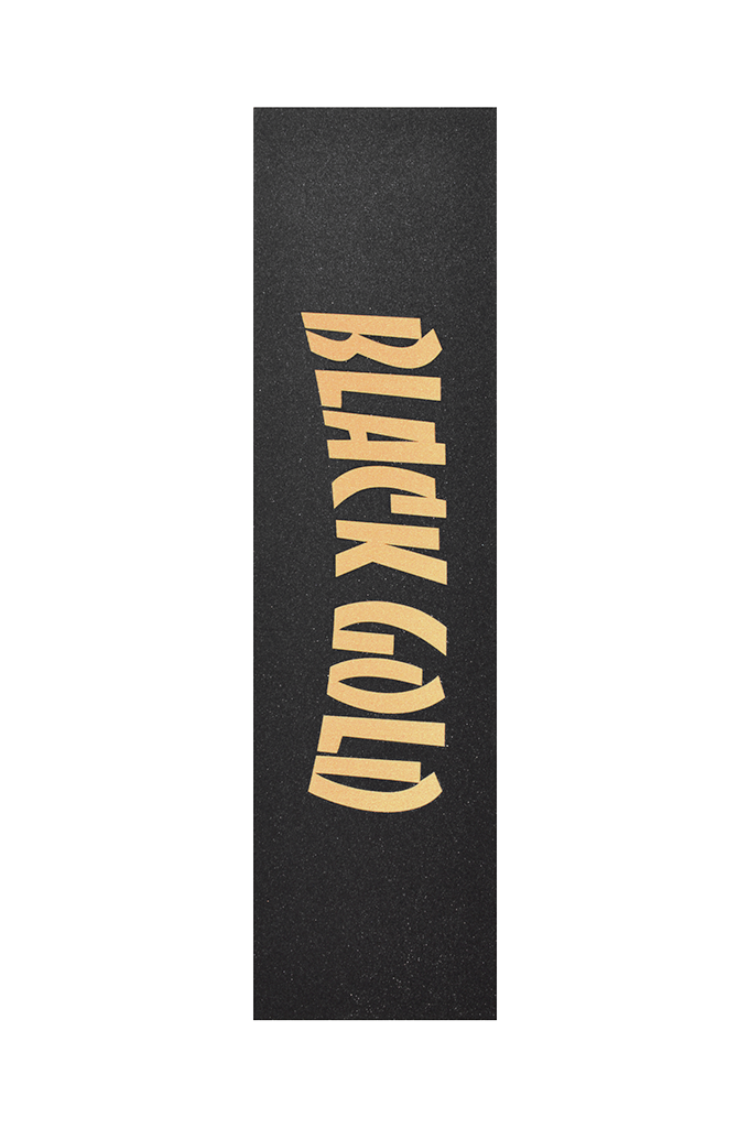 Black Gold Grip Arch Text Griptape– Mainland Skate & Surf