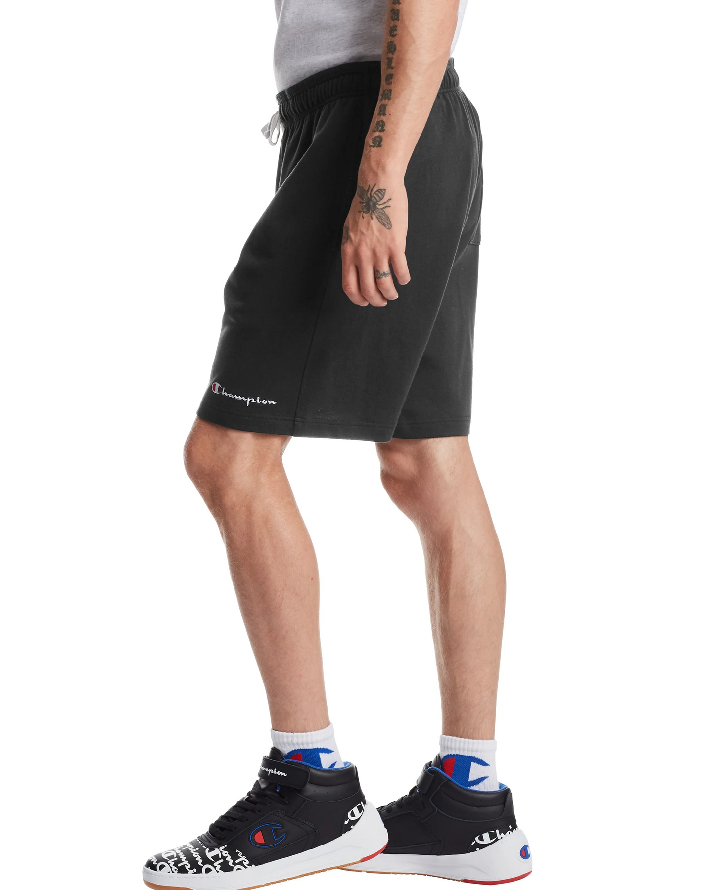 Champion heavyweight jersey black sweat shorts new arrivals