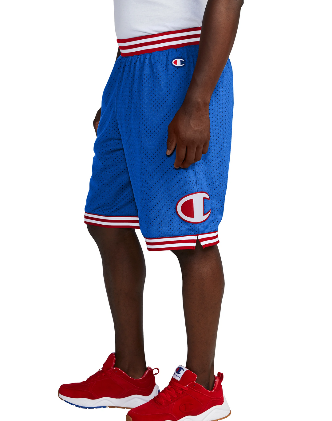 Champion Rec Mesh Shorts in Optical Blue