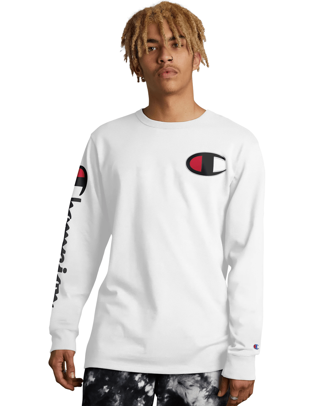 Champion Heritage Long Sleeve Tee Big C Vertical Logo Mainland Skate Surf