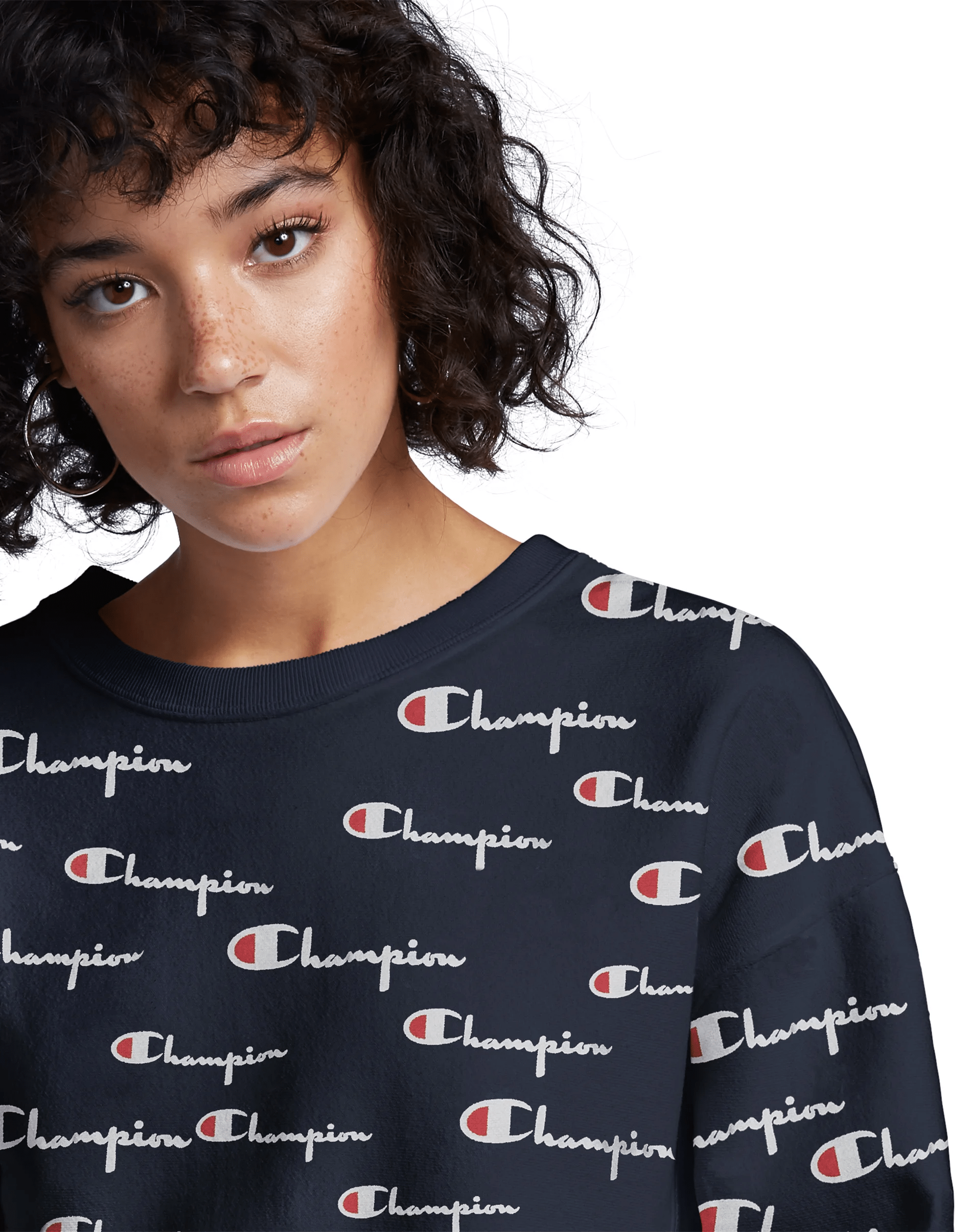 Champion sweater logo all over girl outlet