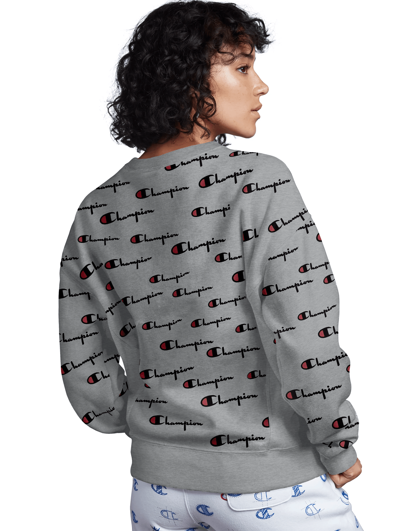 Champion Reverse Weave Women s Crew All Over Logo Mainland Skate Surf