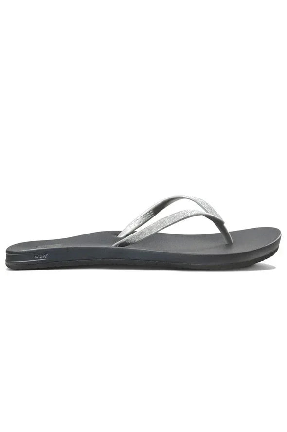 Reef Women's Stargazer Sandals - Sparkly Thin Strap Flip Flops With Soft EVA Footbed In Dusty Blue