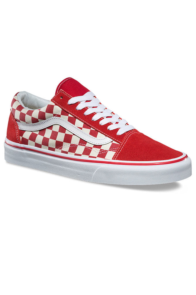 Vans Old Skool Checkboard Red White Suede Skate Shoes Mens Sz 5.5 Women 7